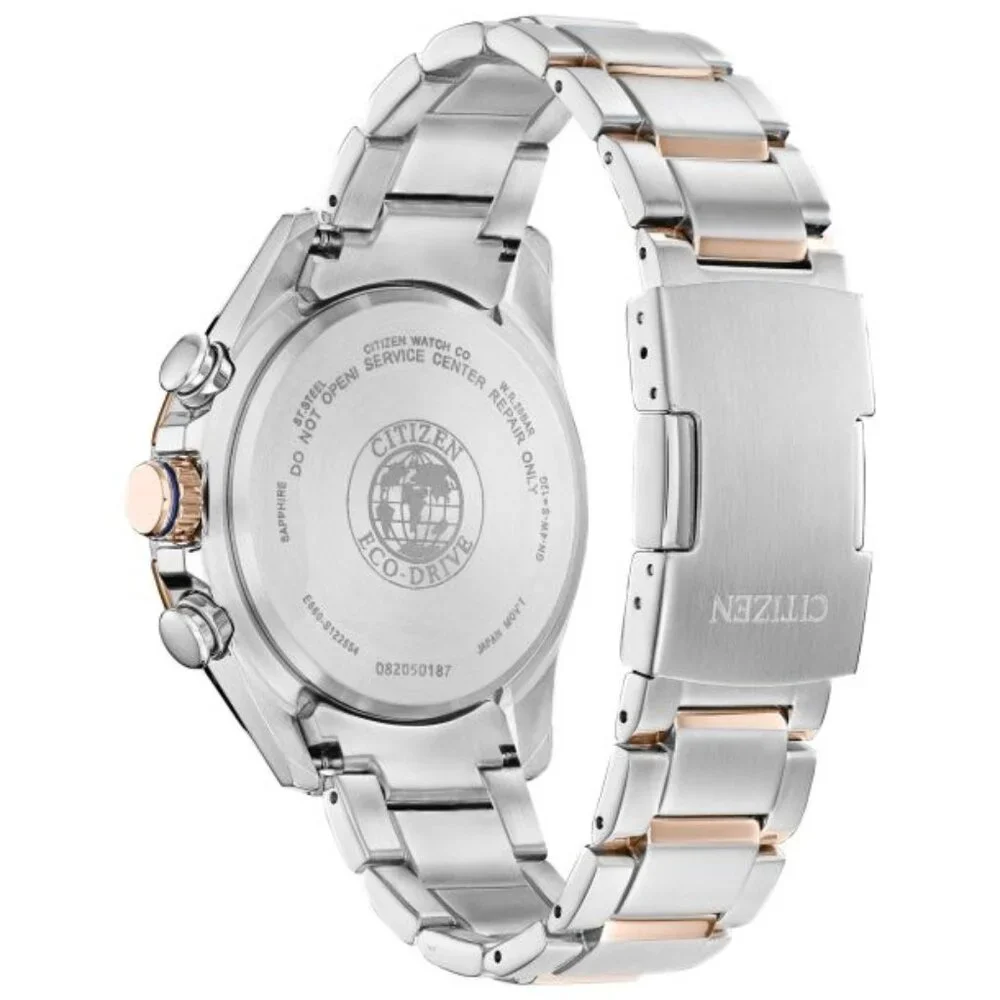 NEW Men's Citizen Eco-Drive PCAT Blue Dial Two-Tone Watch